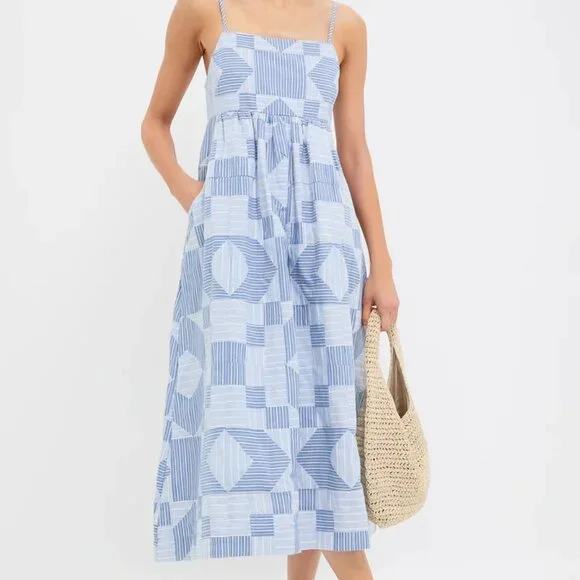 Sea New Work Helmi Striped Shirting Midi Dress - Picture 2 of 16